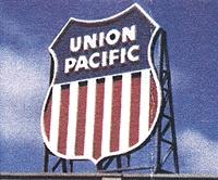 Blair Line 2509 All Scale Laser-Cut Wood Billboard Kits - Large for HO, S & O -- Union Pacific Shield Herald 2-1/2 x 3-25/64"  6.2 x 8.4cm