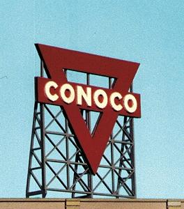 Blair Line 2515 All Scale Laser-Cut Wood Billboard Kits - Large for HO, S & O -- Conoco 3.1" Wide x 3.5" Tall