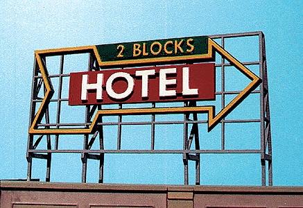 Blair Line 2517 All Scale Laser-Cut Wood Billboard Kits - Large for HO, S & O -- Hotel (2 Blocks)