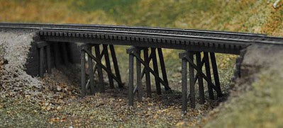 Blair Line 67 N Scale Common Pile Trestle Kit -- 5-5/8" Long x 1-1/4" Tall  14 x 3.1cm - Build Straight or Curved