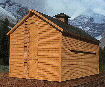 BTS 17550 O Scale Great Northern Ice House - Kit (Laser-Cut Wood & Card) -- Scale 27 x 51'  8.2 x 15.5m