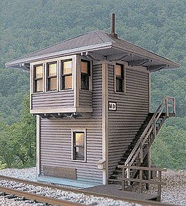 BTS 17650 O Scale Chesapeake & Ohio MD Cabin (Interlocking Tower) - Kit (Laser-Cut Wood & Card) -- Scale 32 x 30'  9.8 x 9.1m