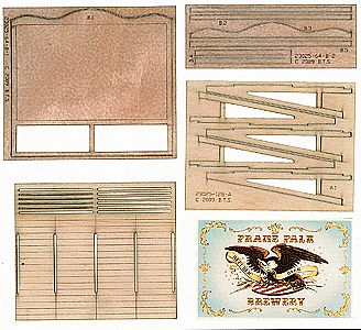 BTS (Better Than Scratch) 23025 HO Scale Slatted-Base Wood Billboard - Kit (Laser-Cut Wood) -- Franz Falk Brewery 23' 7m Scale Wide