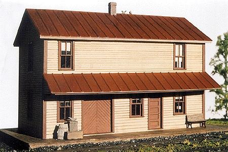 BTS (Better Than Scratch) 27600 HO Scale Waynesburg & Washington Narrow Gauge Structure Kits (Laser-Cut Wood) -- Iams Station (2-Story) - 6 x 3-13/16" 15.2 x 9.7cm