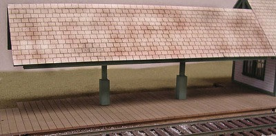 BTS (Better Than Scratch) 7401 S Scale Flagstop Covered Platform -- Laser-Cut Wood Kit - 40 x 15 Scale Feet