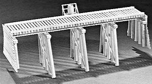 Campbell Scale Models 302 HO Scale 50' Open Deck Pile Trestle -- 6-7/8 x 3"  17.3 x 7.6cm