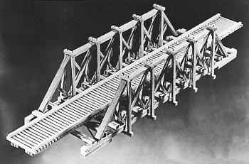 Campbell Scale Models 760 N Scale Through Timber Bridge -- Span: 5-1/4"  Scale 70'; Overall Length: 7-5/8"  Scale 101'