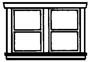 Campbell Scale Models 904 HO Scale Windows (White Plastic) -- Double-Hung, 3-Pane, Side-by-Side pkg(3)