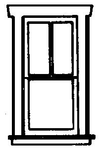 Campbell Scale Models 905 HO Scale Windows (White Plastic) -- Double-Hung, 3-Pane, Single pkg(4)