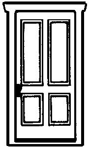 Campbell Scale Models 912 HO Scale Doors (White Plastic) -- 4-Panel pkg(3)