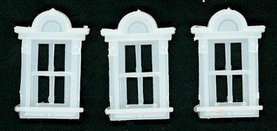 Campbell Scale Models 940 HO Scale Windows (White Plastic) -- Small Victorian pkg(3)