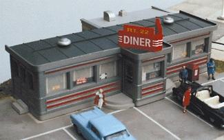 City Classics 110 HO Scale Route 22 Diner -- Kit - 6-1/2 x 4 x 2"  16.5 x 10 x 5.1cm