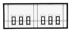 Design Preservation Models 60103 N Scale N Scale Modulars System(TM) (Plastic) -- Street level Windows pkg(3); 3-1/2" Wide x 1-13/32" High (8.7 x 3.5cm)