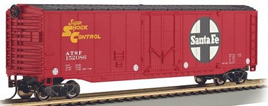 Bachmann 18016 HO Scale 50' Plug-Door Boxcar - Ready to Run - Silver Series(R) -- Santa Fe 152086 (red, black, white, Large Logo)