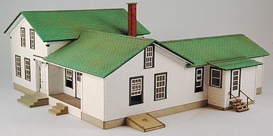 GCLaser 19012 HO Scale Elfering Farm House -- Kit - 7-5/8 x 7-5/8 x 3-1/4" 19.4 x 19.4 x 8.3cm