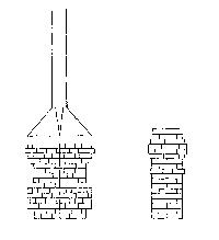 Grandt Line 3509 O Scale Brick Station Chimneys pkg(2) -- Rio Grande