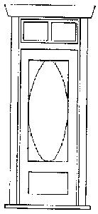 Grandt Line 3605 O Scale Residence Door -- With Oval Window/Frame/Transom