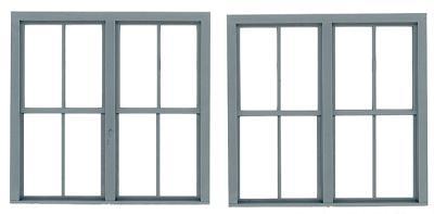 Grandt Line 3769 O Scale Double-Hung Windows -- 2-Over-2 - Scale 78 x 78" 198 x 198cm pkg(2)