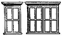 Grandt Line 5116 HO Scale Window -- Victorian - 4 Single, 2 Double - Scale 30 x 60" 76.2 x 152cm