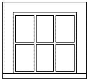 Grandt Line 5280 HO Scale Windows -- Single Sash 6-Light 30 x 28" pkg(6)