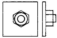 Grandt Line 81 O Scale 2-1/2" Hex Nut On 6" Square Washers