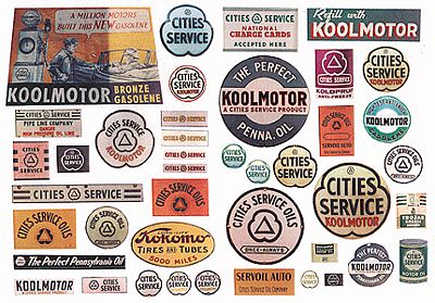 JL Innovative Design 234 HO Scale Vintage Gas Station Signs -- Cities Service 1930s-50s pkg(42)