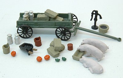 JL Innovative Design 339 HO Scale Farmyard Detail Set -- Unpainted Metal Castings