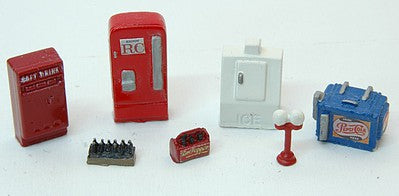 JL Innovative Design 347 HO Scale Vending Machine Detail Set -- Unpainted Metal Castings