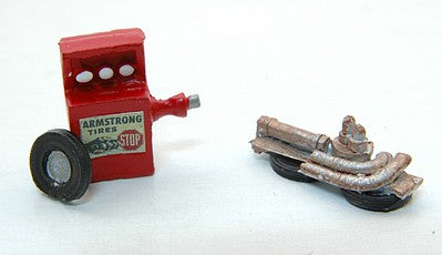 JL Innovative Design 445 HO Scale Custom Tire Balancer/Auto Junk Pile -- pkg(2)