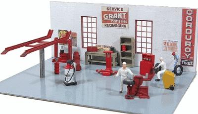 JL Innovative Design 498 HO Scale Gas Station Interior Equipment & Tool Detail Set -- Unpainted pkg(16)