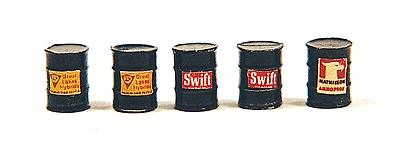 JL Innovative Design 513 HO Scale Fertilizer, Feed & Seed Company 55-Gallon Barrels -- Black