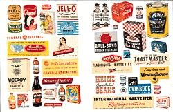 JL Innovative Design 682 HO Scale Signs/Posters -- Consumer Signs/Posters 1940s-50s (41 Signs)