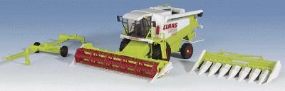 Kibri 12263 HO Scale Farm Machinery - CLAAS -- Combine w/Corn & Small Grain Heads, Head Transport Trailer