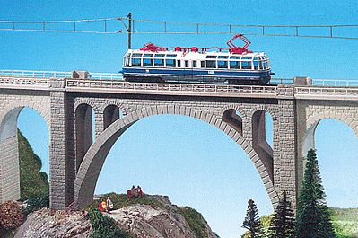 Kibri 37666 N Scale Stone Arch Viaduct Bridge -- 8-3/8 x 1-1/2" 20.9 x 3.8cm