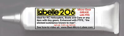 Labelle Industries 206 All Scale Hi-Performance R/C Model Grease -- 1/2oz 14.8mL