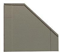 Model Railstuff 2130 N Scale Concrete Wing Wall (One-Piece, Painted Plaster Castings) -- Angle, Right