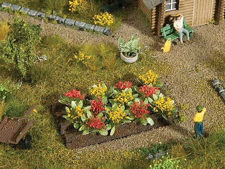 Noch 13223 HO Scale Garden Plot - Assembled - Deco Minis -- Rose Plants