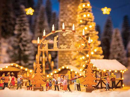 Noch 14391 HO Scale Christmas Market Entrance Arch - Laser-Cut Minis -- Laser-Cut Wood Kit - 3 x 3/8 x 3-1/8" 7.6 x 1 x 7.9cm