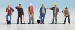 Noch 15110 HO Scale Construction Workers -- pkg(6)