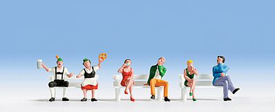 Noch 15536 HO Scale Seated People -- Set #4 pkg(6)