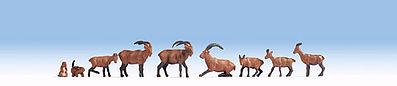 Noch 15742 HO Scale Alpine Animals -- pkg(12)