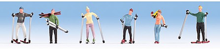 Noch 15827 HO Scale Skiers -- pkg(6)