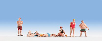 Noch 15841 HO Scale Bathers/Swimmers -- Set #1 pkg(6)