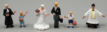 Noch 15860 HO Scale Wedding Party & Pastor pkg(6)