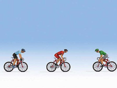 Noch 15897 HO Scale Bicycle Racers -- 3 Riders and 3 Bikes