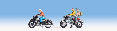 Noch 15904 HO Scale Motorcyclists/Motorbikers -- 3 People & 2 Bikes Set #1