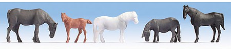 Noch 18215 HO Scale Horses -- pkg(5)