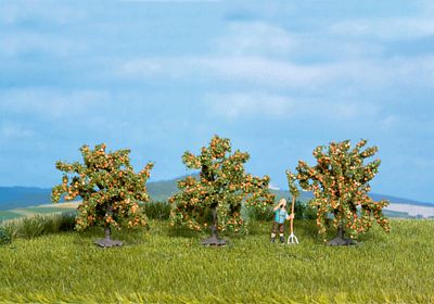 Noch 25114 All Scale Orange Trees -- 1-9/16" 4cm Tall pkg(3)