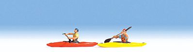 Noch 37809 N Scale Kayaks w/Kayakers - Assembled -- pkg(2)