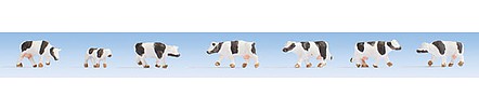 Noch 44250 Z Scale Cows -- Black, White pkg(7)